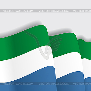 Sierra Leone waving Flag.  - vector image