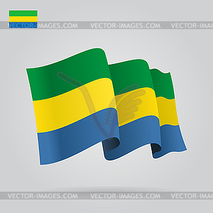 Gabon waving Flag.  - vector image