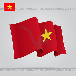 Vietnamese waving Flag.  - vector clipart