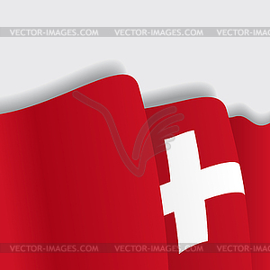 Swiss waving Flag.  - vector clip art