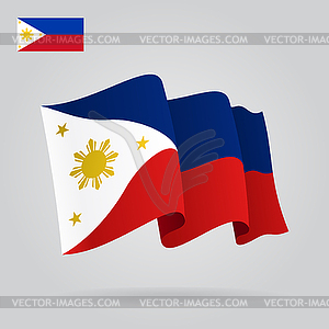 Philippines waving Flag.  - vector image