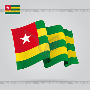 Togo waving Flag.  - vector image