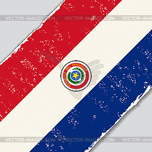 Парагвайский гранж флаг. - изображение в векторном виде