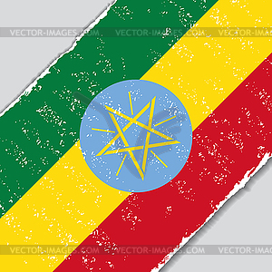 Ethiopian grunge flag.  - vector image