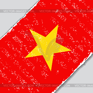 Вьетнамский гранж флаг. - векторизованное изображение клипарта