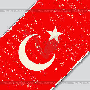 Турецкая гранж флаг. - векторный дизайн