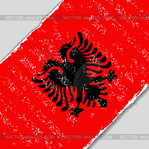 Albanian grunge flag.  - vector clipart