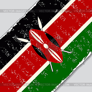 Kenyan grunge flag.  - vector image