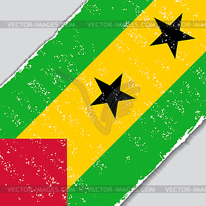 Sao Tome and Principe grunge flag.  - vector image