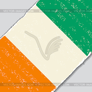 Cote d Ivoire grunge flag.  - vector clipart