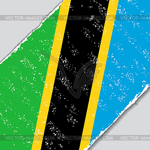 Tanzanian grunge flag.  - vector image