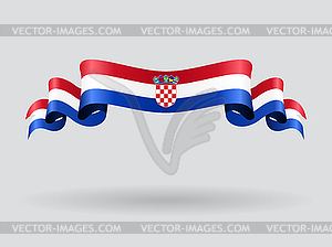 Croatian wavy flag.  - vector image