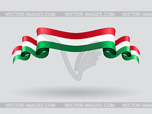 Hungarian wavy flag.  - vector image