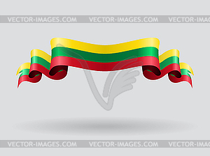 Lithuanian wavy flag.  - vector clipart