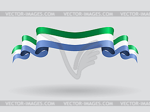 Sierra Leone wavy flag.  - vector image