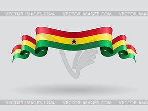 Ghana wavy flag.  - vector clip art