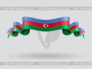 Azerbaijani wavy flag.  - vector image