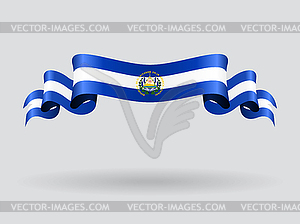 El Salvador wavy flag. - vector image