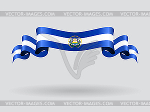 El Salvador wavy flag.  - vector image