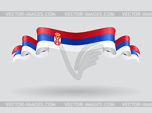 Serbian wavy flag.  - vector image