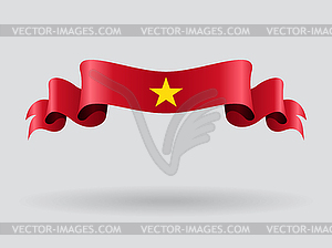 Vietnamese wavy flag.  - vector image