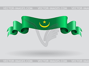 Mauritanian wavy flag.  - royalty-free vector image