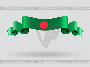 Bangladeshi wavy flag.  - vector clipart