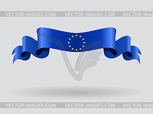 European Union wavy flag.  - vector image