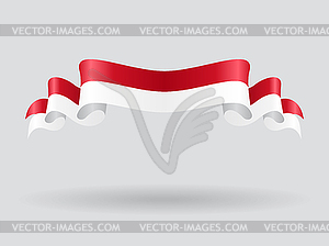 Indonesian wavy flag.  - vector image