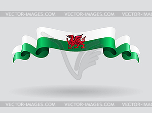 Hungarian wavy flag.  - vector EPS clipart