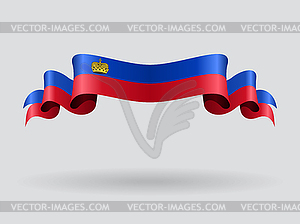 Liechtenstein wavy flag.  - vector image