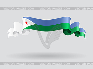 Djibouti wavy flag.  - vector image