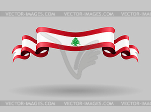 Lebanese wavy flag.  - vector EPS clipart