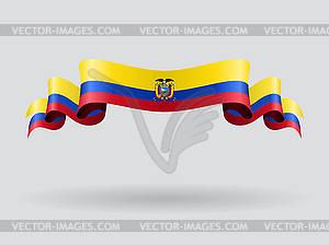 Ecuadorian wavy flag.  - vector clipart
