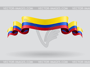 Colombian wavy flag.  - vector image