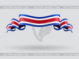Costa Rican wavy flag.  - vector clip art
