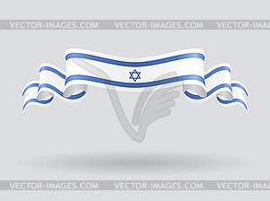 Israeli wavy flag.  - vector image