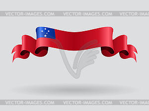 Samoan wavy flag.  - vector clipart