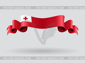 Tonga wavy flag.  - vector image