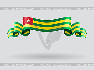 Togo wavy flag.  - vector clip art