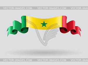 Senegalese wavy flag.  - vector image