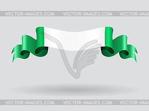 Nigerian wavy flag.  - vector image