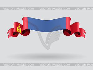 Mongolian wavy flag.  - royalty-free vector image