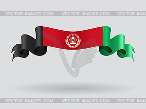 Afghanistan wavy flag.  - vector image