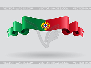 Portuguese wavy flag.  - vector image