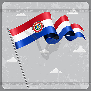 Paraguayan wavy flag.  - vector clipart