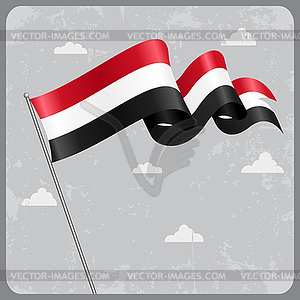 Йеменский волнистой флаг. - векторное изображение клипарта