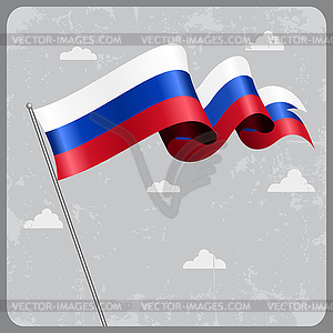 Russian wavy flag.  - vector clip art