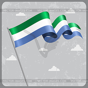 Sierra Leone wavy flag.  - vector image