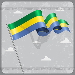 Gabon wavy flag.  - vector clipart